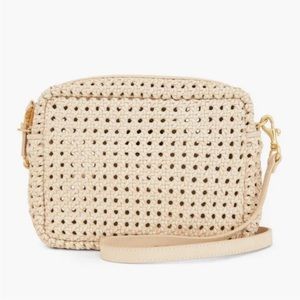 Clare V cream rattan midi bag